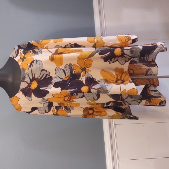 Shein Top 4X Boho Hippie Floral Silky Cottagecore Popover Hi Lo Hem Shirt Blouse - Picture 2 of 9